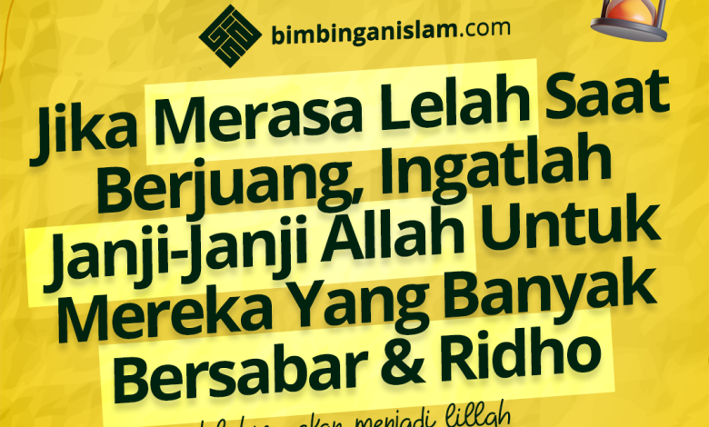 Jika Merasa Lelah Saat Berjuang, Ingatlah Janji-Janji Allah Untuk Mereka Yang Banyak Bersabar Dan Ridho